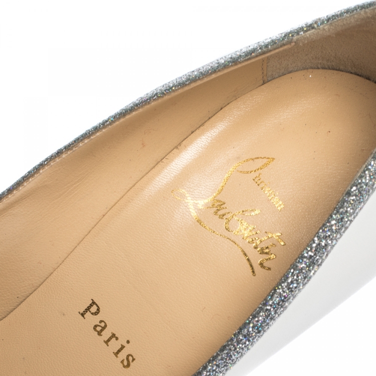 Pre Owned Christian Louboutin White Leather Princess Pumps Size 40