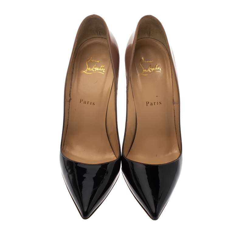 Pre Owned Christian Louboutin Two Tone Patent Leather Ombre So Kate Pumps Size 38.5