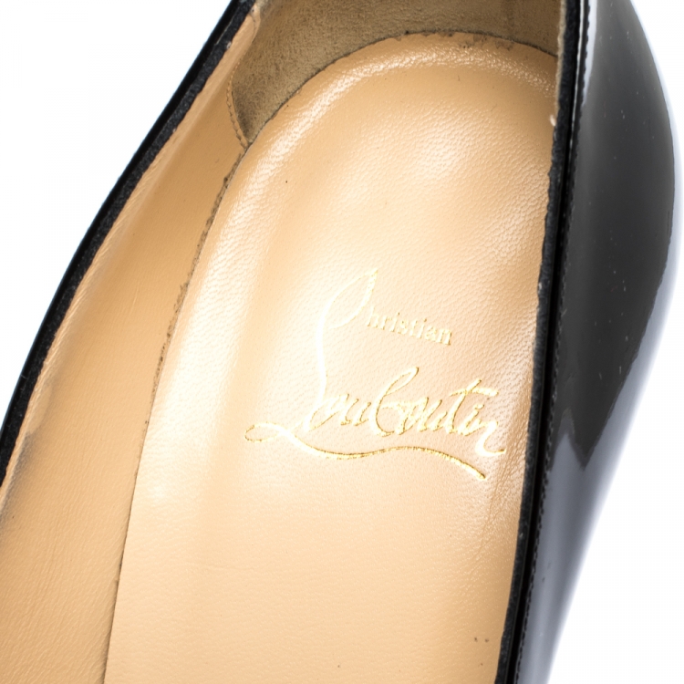 Pre Owned Christian Louboutin Black Leather Bianca Platform Pumps Size 40