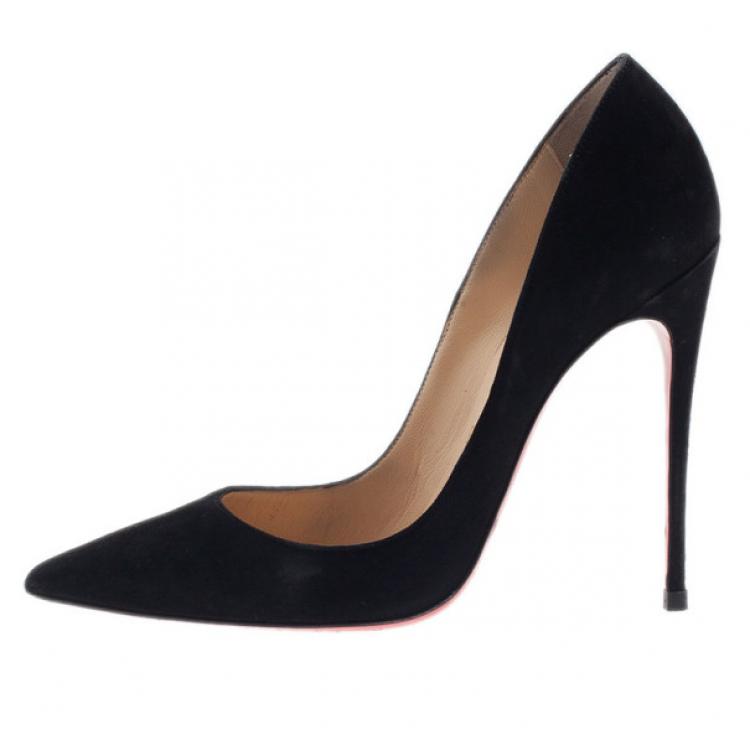 Vintage Christian Louboutin Black Suede Platform Fringe High Heels,  Designer Vintage High Heels Size 35 - Etsy