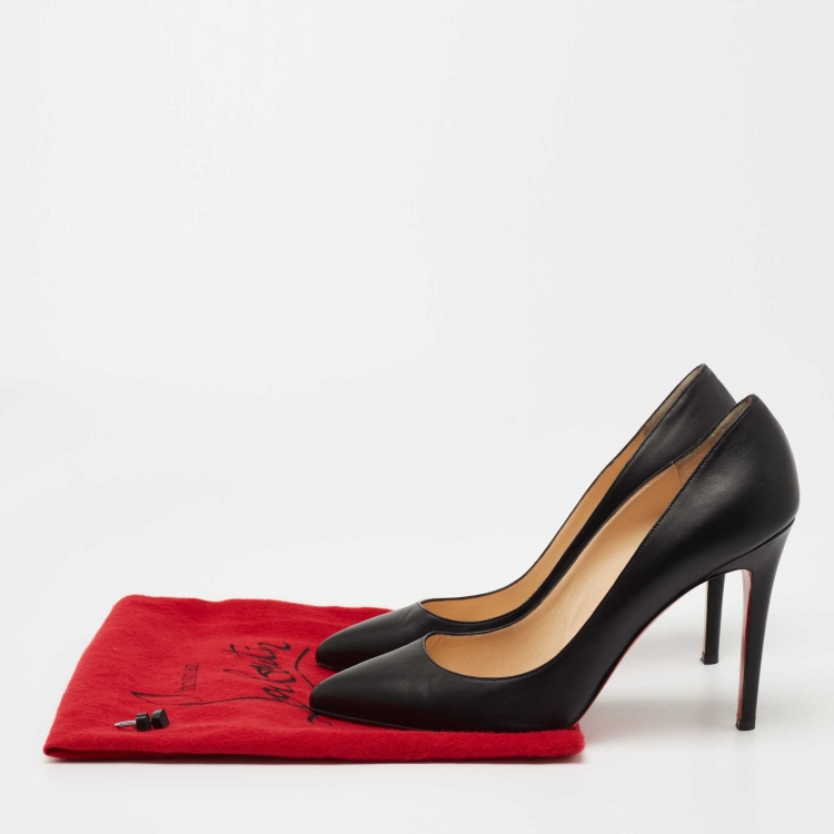 Pre Owned Christian Louboutin Black Leather Pigalle Pumps Size 41.5 