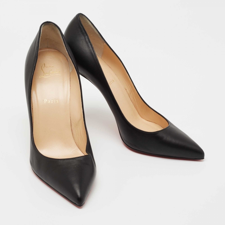 Pre Owned Christian Louboutin Black Leather Pigalle Pumps Size 41.5 