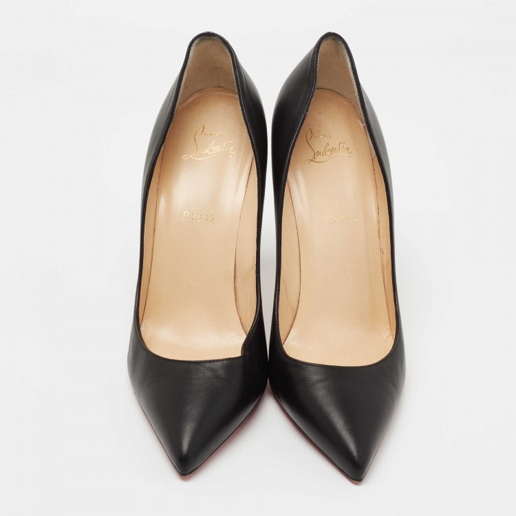 Pre Owned Christian Louboutin Black Leather Pigalle Pumps Size 41.5 