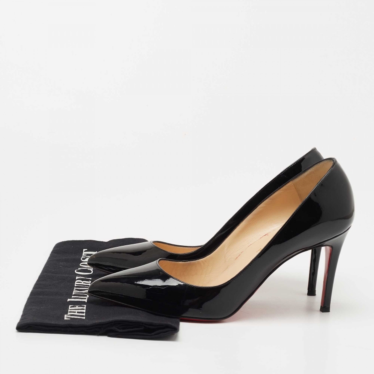 Pre Owned Christian Louboutin Black Patent Leather Pigalle Pumps Size 39.5