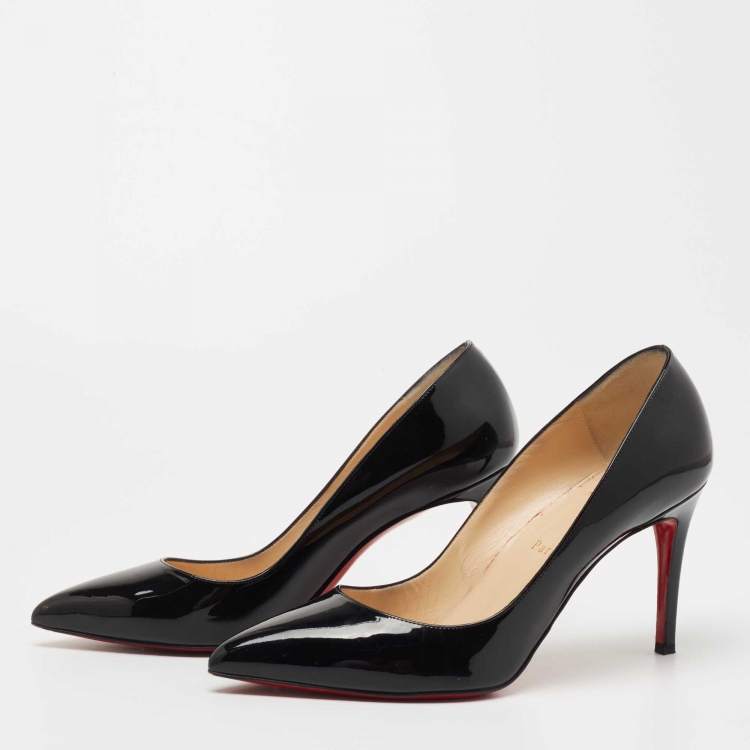 Pre Owned Christian Louboutin Black Patent Leather Pigalle Pumps Size 39.5
