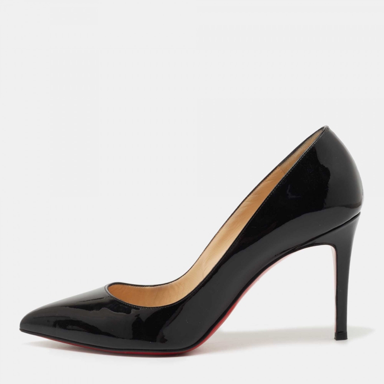 Pre Owned Christian Louboutin Black Patent Leather Pigalle Pumps Size 39.5