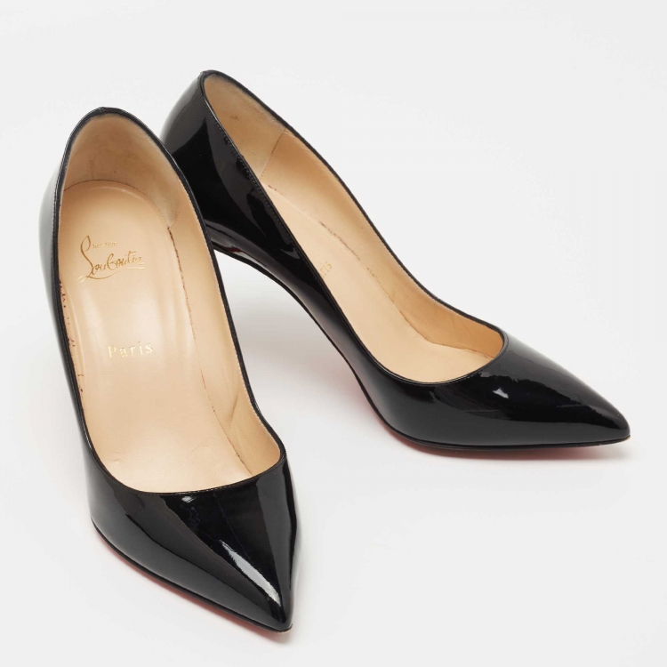 Pre Owned Christian Louboutin Black Patent Leather Pigalle Pumps Size 39.5