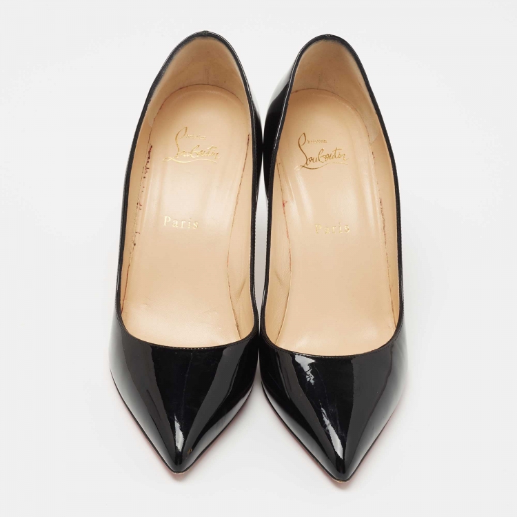 Pre Owned Christian Louboutin Black Patent Leather Pigalle Pumps Size 39.5