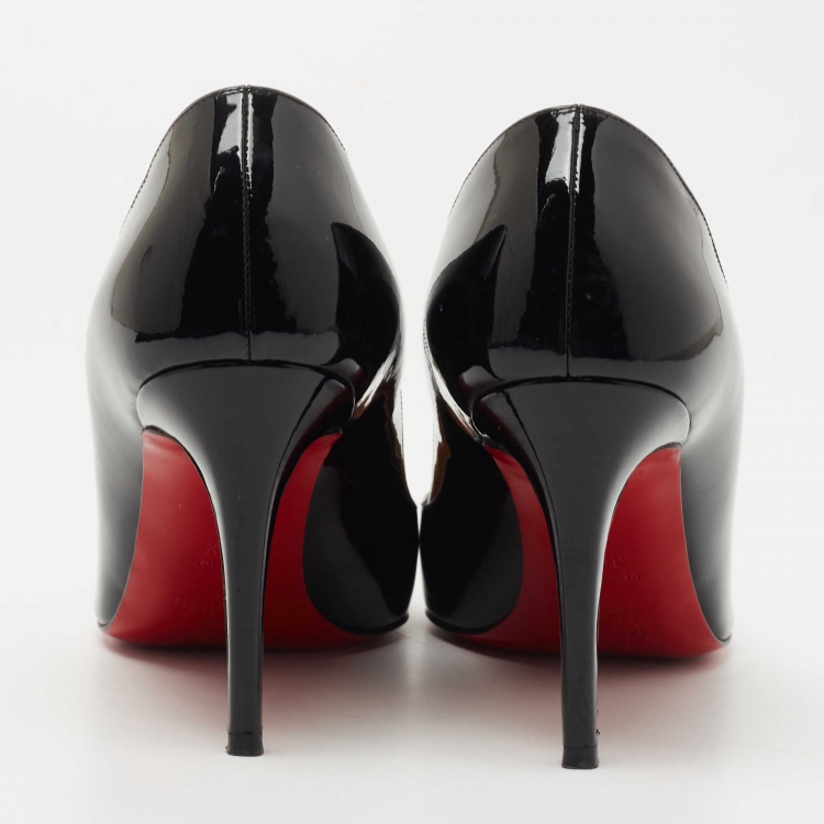 Pre Owned Christian Louboutin Black Patent Leather Pigalle Pumps Size 39.5