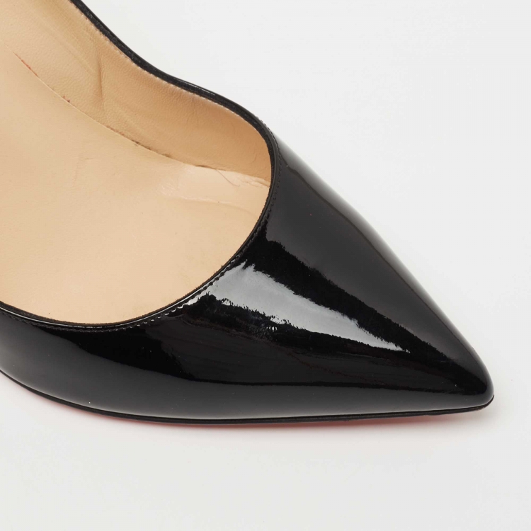 Pre Owned Christian Louboutin Black Patent Leather Pigalle Pumps Size 39.5