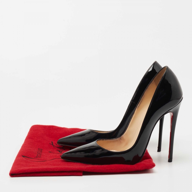 Pre Owned Christian Louboutin Black Patent Leather So Kate Pumps Size 35.5