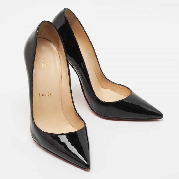 Pre Owned Christian Louboutin Black Patent Leather So Kate Pumps Size 35.5