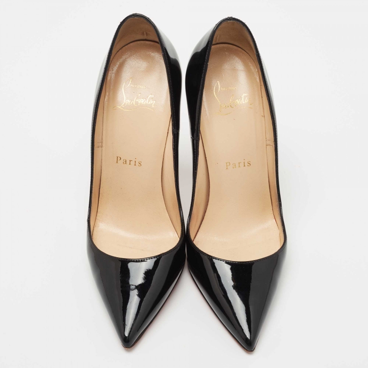 Pre Owned Christian Louboutin Black Patent Leather So Kate Pumps Size 35.5