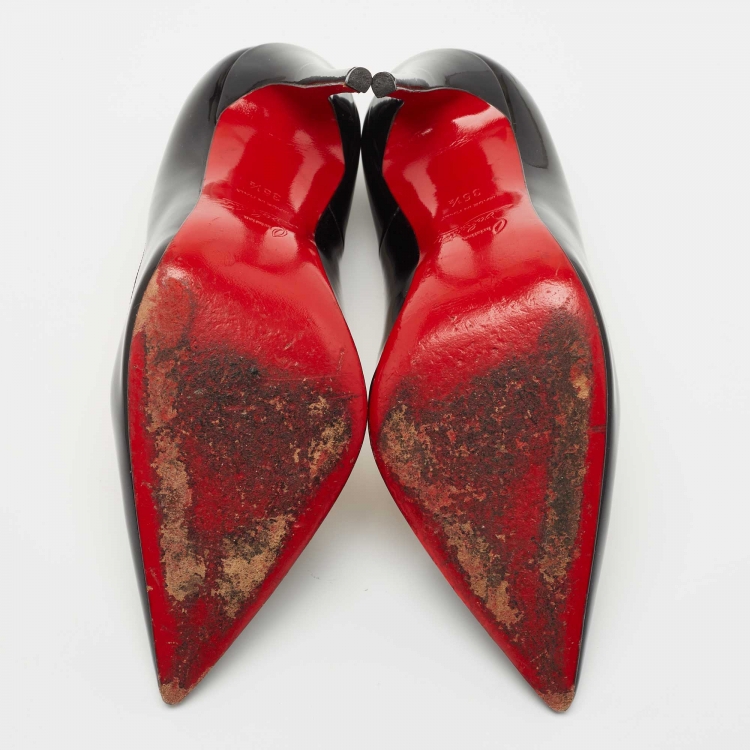Pre Owned Christian Louboutin Black Patent Leather So Kate Pumps Size 35.5