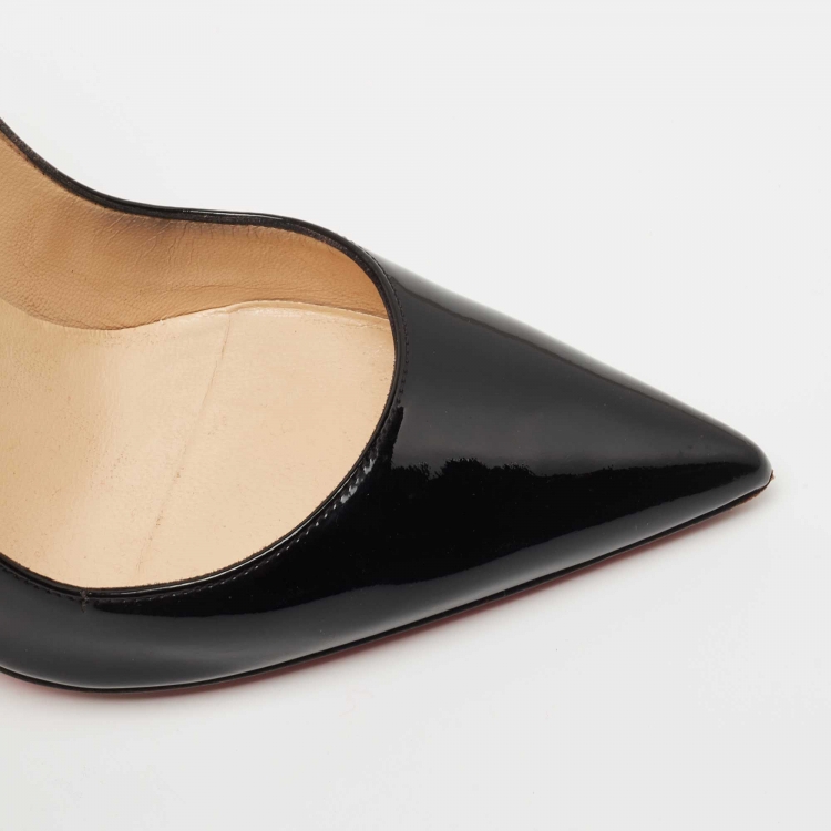 Pre Owned Christian Louboutin Black Patent Leather So Kate Pumps Size 35.5