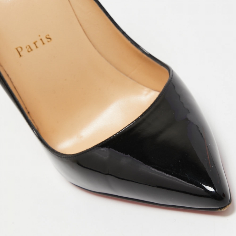 Pre Owned Christian Louboutin Black Patent Leather So Kate Pumps Size 36.5