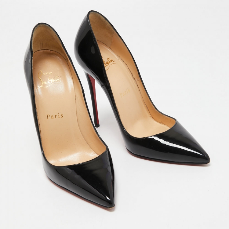 Pre Owned Christian Louboutin Black Patent Leather So Kate Pumps Size 36.5