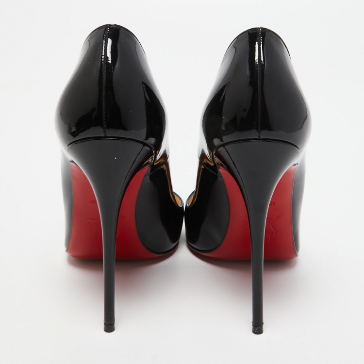 Pre Owned Christian Louboutin Black Patent Leather So Kate Pumps Size 36.5