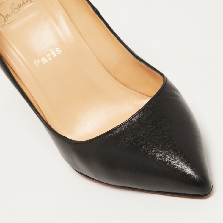 Pre Owned Christian Louboutin Black Leather Pigalle Pumps Size 39