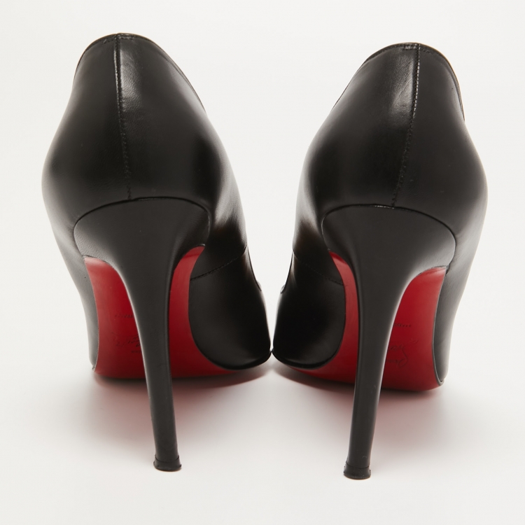 Pre Owned Christian Louboutin Black Leather Pigalle Pumps Size 39