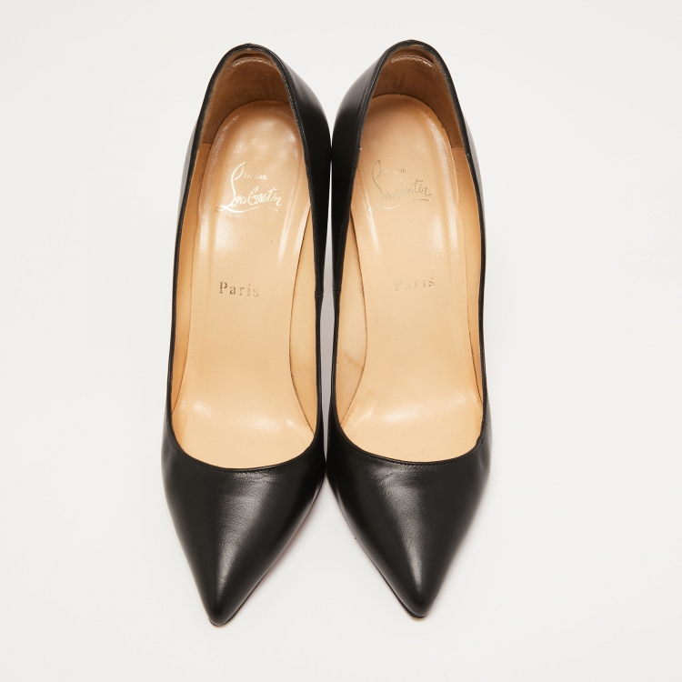 Pre Owned Christian Louboutin Black Leather Pigalle Pumps Size 39