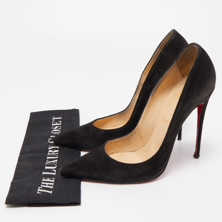 Pre Owned Christian Louboutin Black Suede So Kate Pumps Size 41