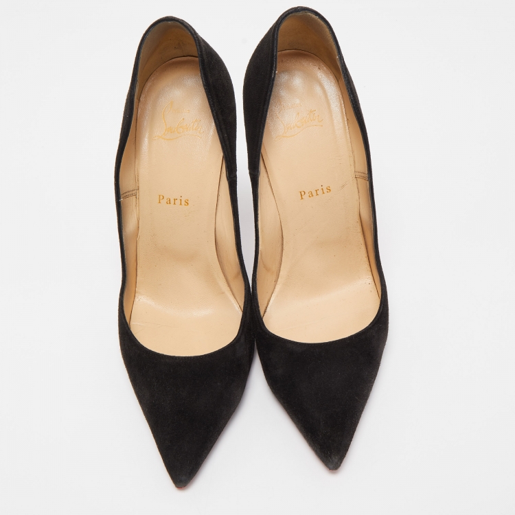 Pre Owned Christian Louboutin Black Suede So Kate Pumps Size 41