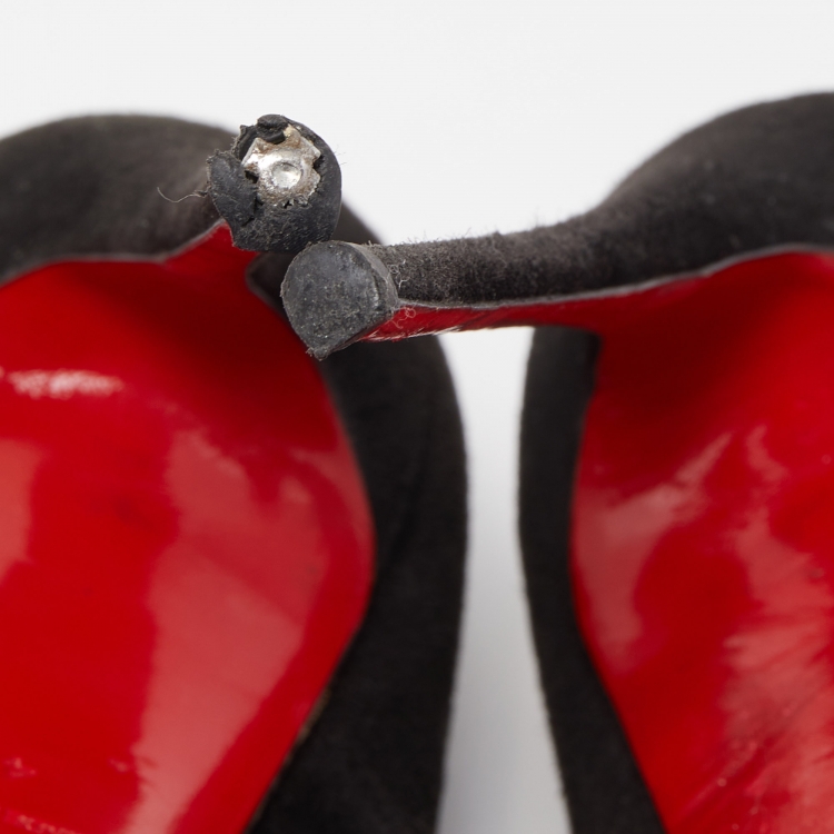 Pre Owned Christian Louboutin Black Suede So Kate Pumps Size 41