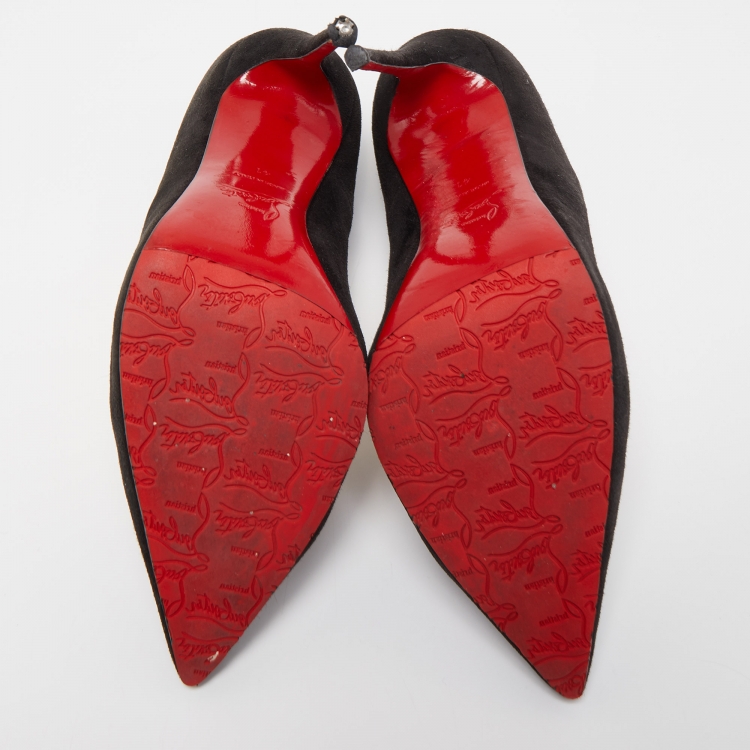 Pre Owned Christian Louboutin Black Suede So Kate Pumps Size 41