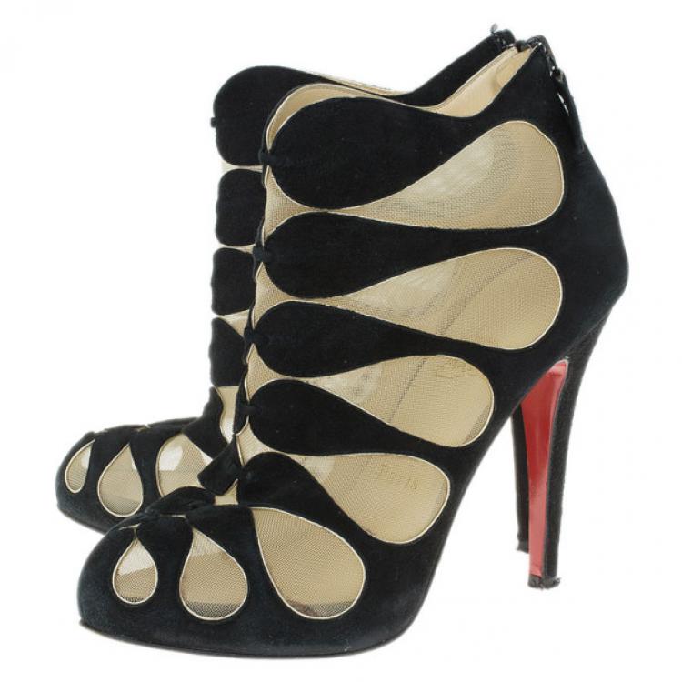 christian louboutin mesh ankle boots