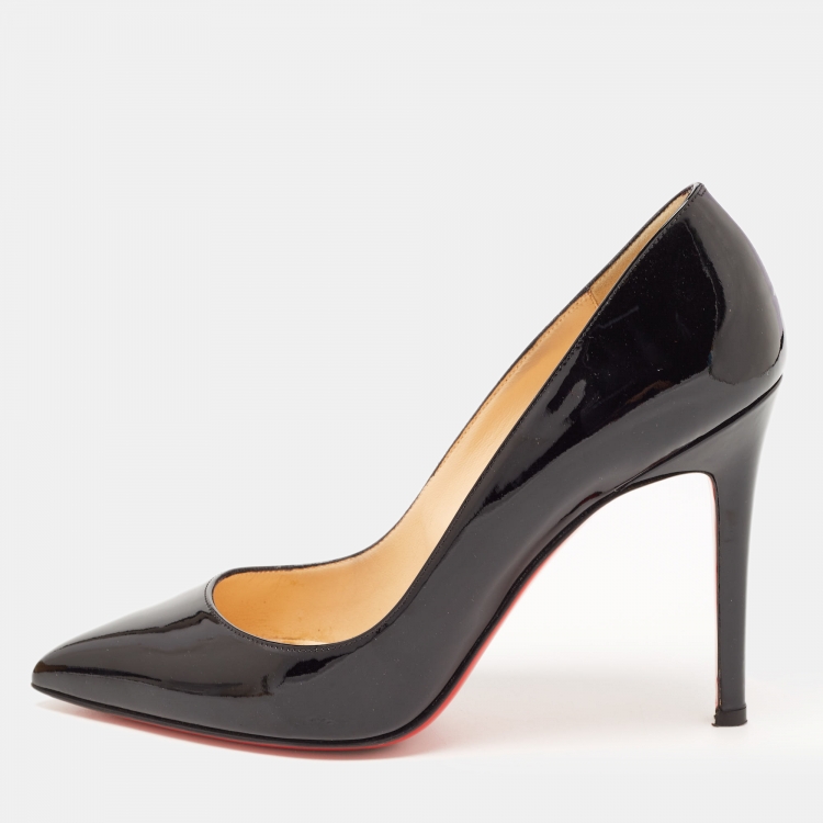 Christian Louboutin Pigalle High Heels Pumps Black Patent Leather Shoes Sz  EU 38