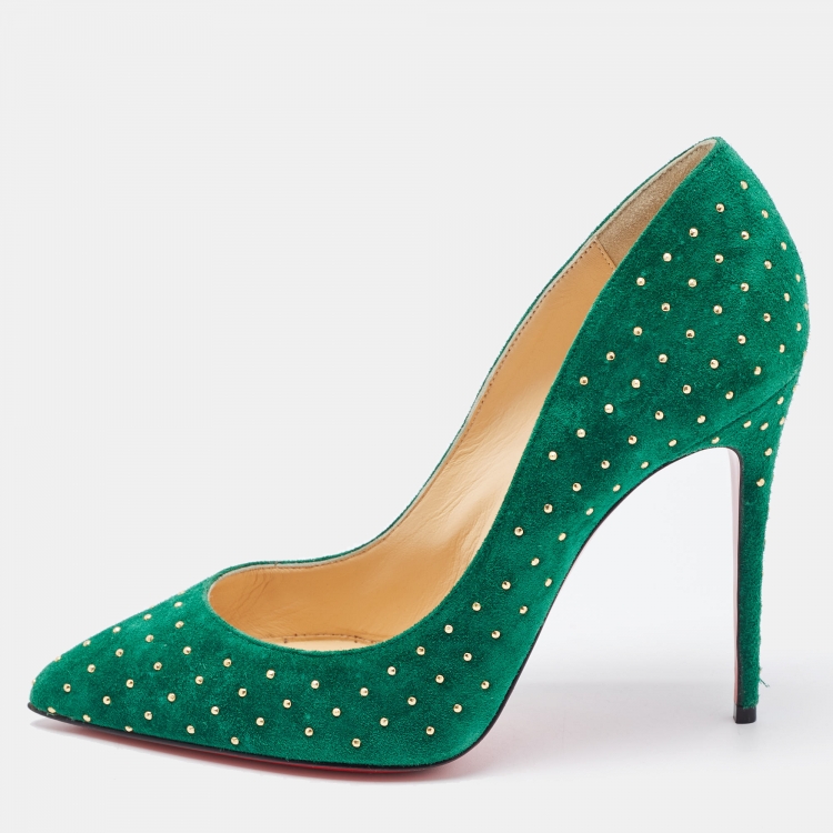 Christian louboutin 2024 green suede