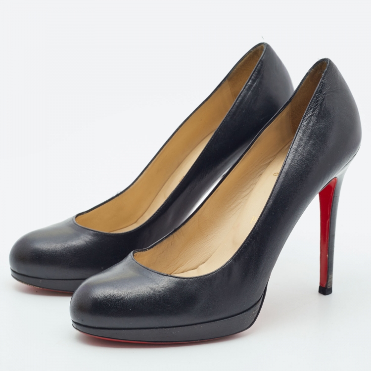 Christian Louboutin Black Leather New Simple Pumps Size 39