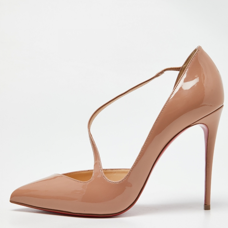 Christian Louboutin Beige Patent Jumping Pumps Size 39 Christian Louboutin  | The Luxury Closet