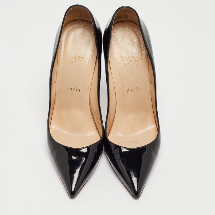 Pre Owned Christian Louboutin Black Patent Leather So Kate Pumps Size 39