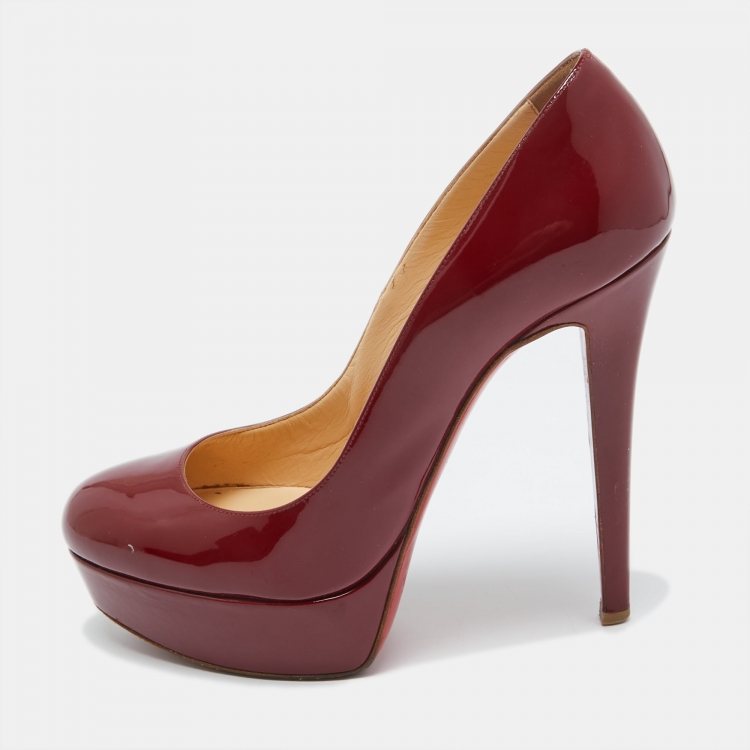 Christian Louboutin Dark Red Patent Leather Bianca Pumps Size 37 Christian  Louboutin | TLC