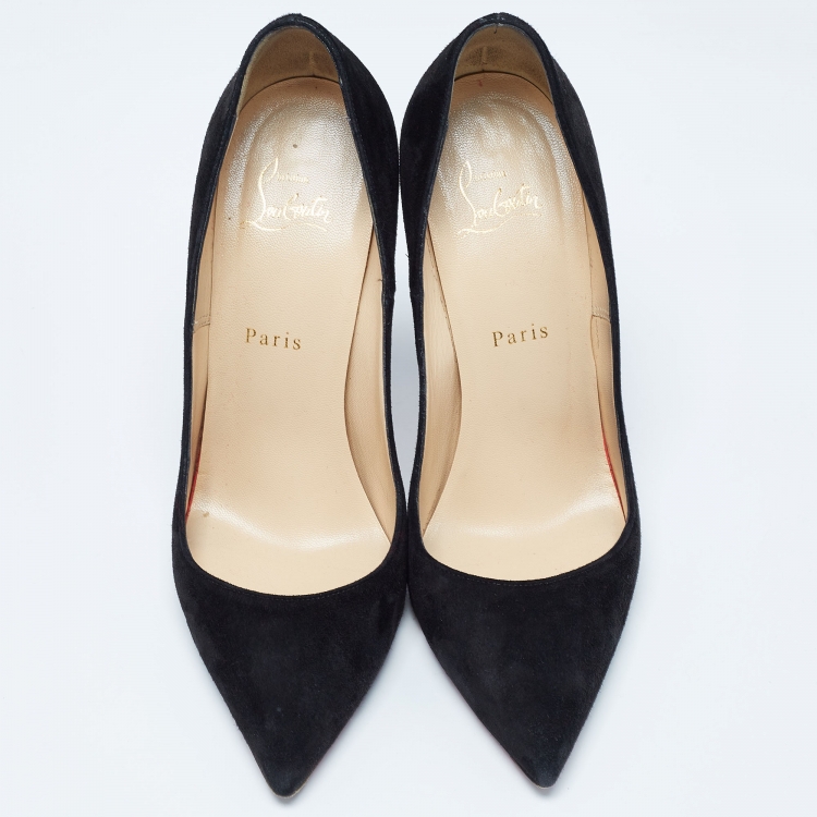 Pre Owned Christian Louboutin Black Suede So Kate Pumps Size 39.5