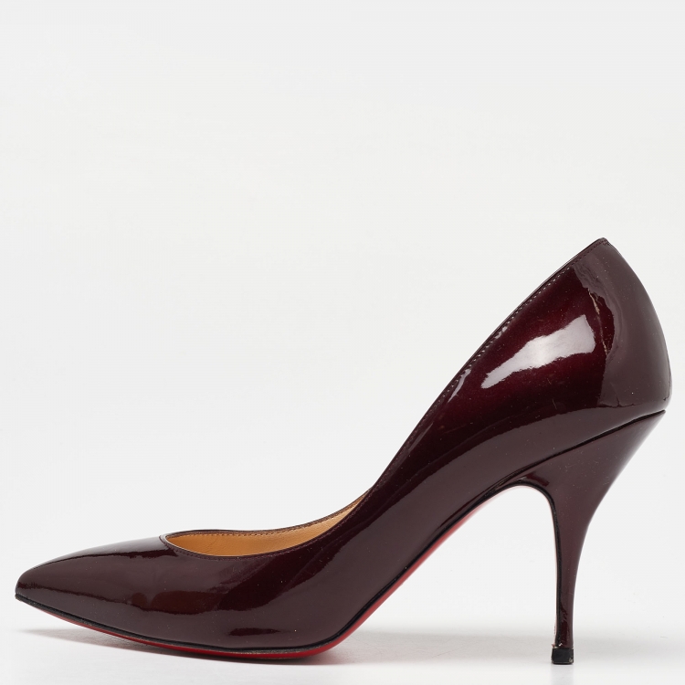 Christian Louboutin Burgundy Patent Leather Pigalle Pointed Toe Pumps Size 36  Christian Louboutin | TLC