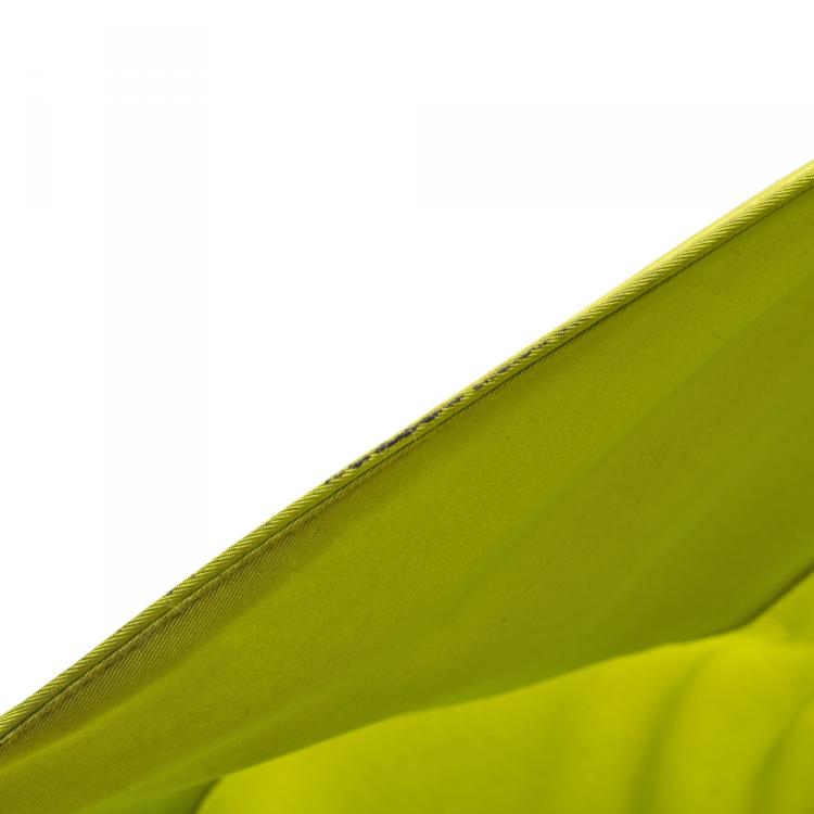Pre Owned Christian Siriano Lime Silk Drop-Waist Gown S