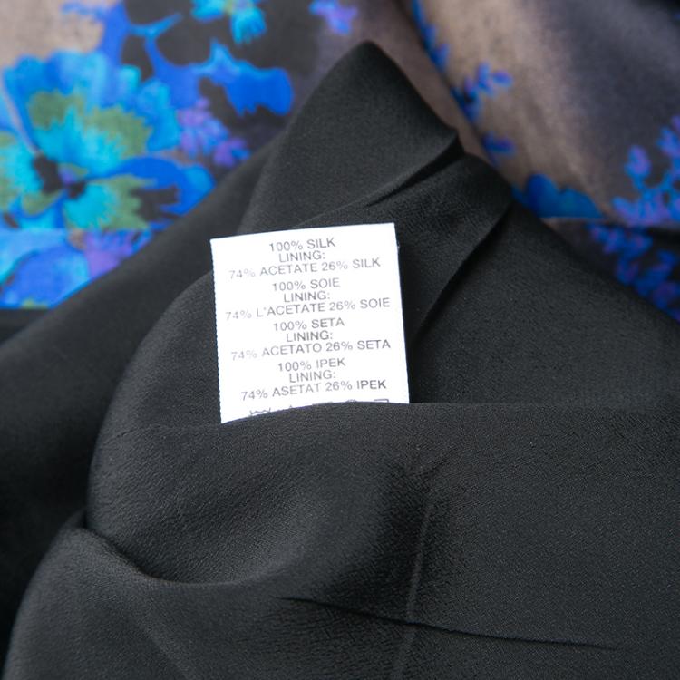 Pre Owned Christopher Kane Floral Printed Silk Zip Detail Maxi Dress M
