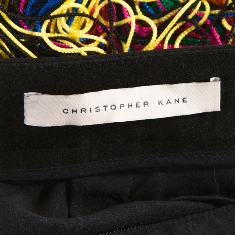 Pre Owned Christopher Kane Multicolor Fringed Skirt M