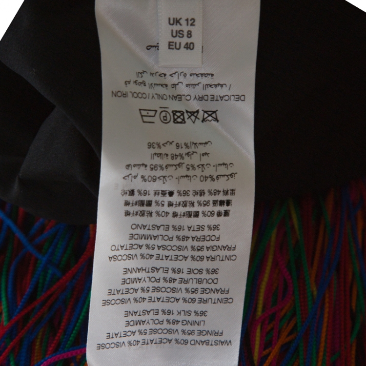 Pre Owned Christopher Kane Multicolor Fringed Skirt M