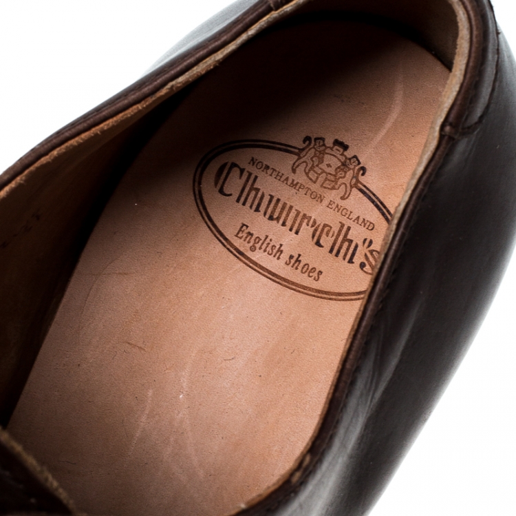 Pre Owned حذاء أوكسفورد تشورشيز تورونتو رباط علوي ج لد بني مقاس 37