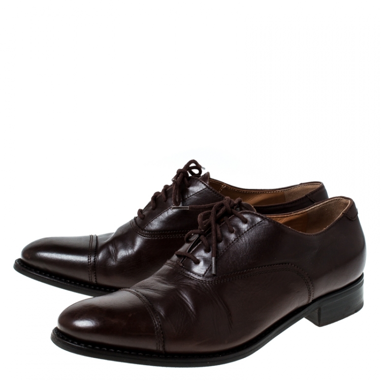 Pre Owned حذاء أوكسفورد تشورشيز تورونتو رباط علوي جلد بني مقاس 37