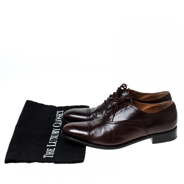 Pre Owned حذاء أوكسفورد تشورشيز تورونتو رباط علوي جلد بني مقاس 37