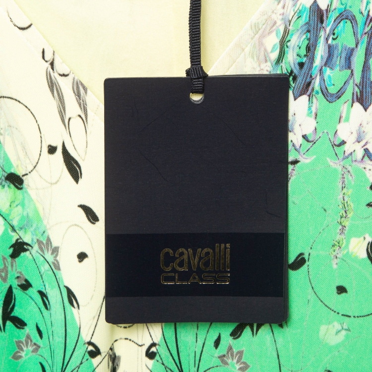 Pre Owned   Class by Roberto Cavalli Green Floral Print Jersey Maxi Dress L