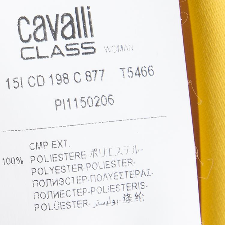 Pre Owned Class by Roberto Cavalli Multicolor Printed Pleat Detail Long Sleeve Top S