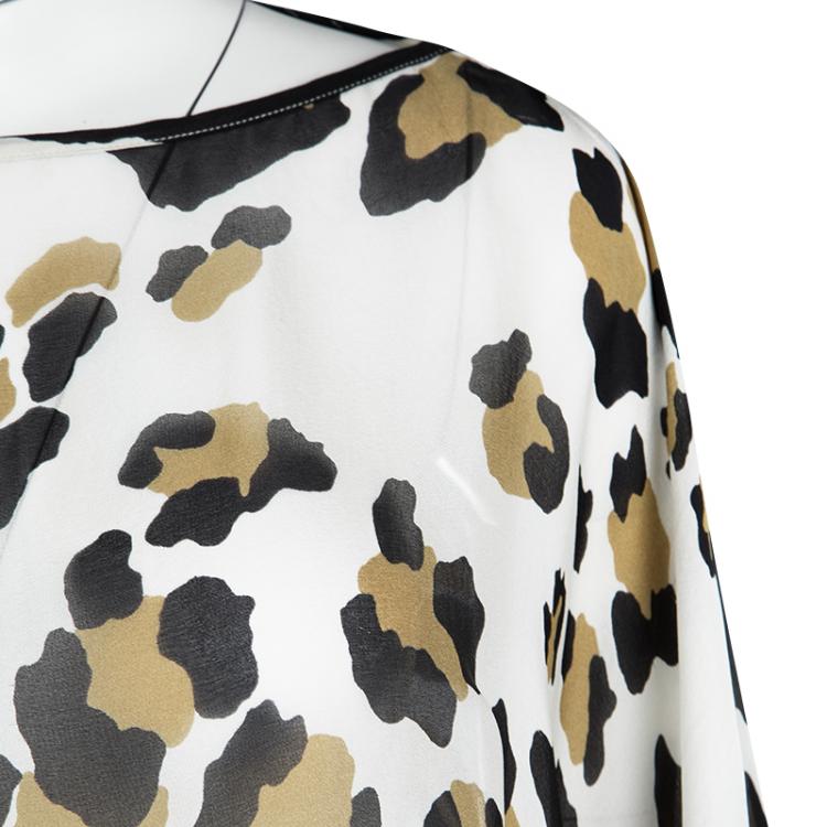 Pre Owned Class By Roberto Cavalli Animal Printed Silk Kaftan Top S