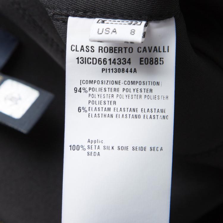 Pre Owned Class By Roberto Cavalli Black Printed Embellished Sleeveless Bodycon Dress M