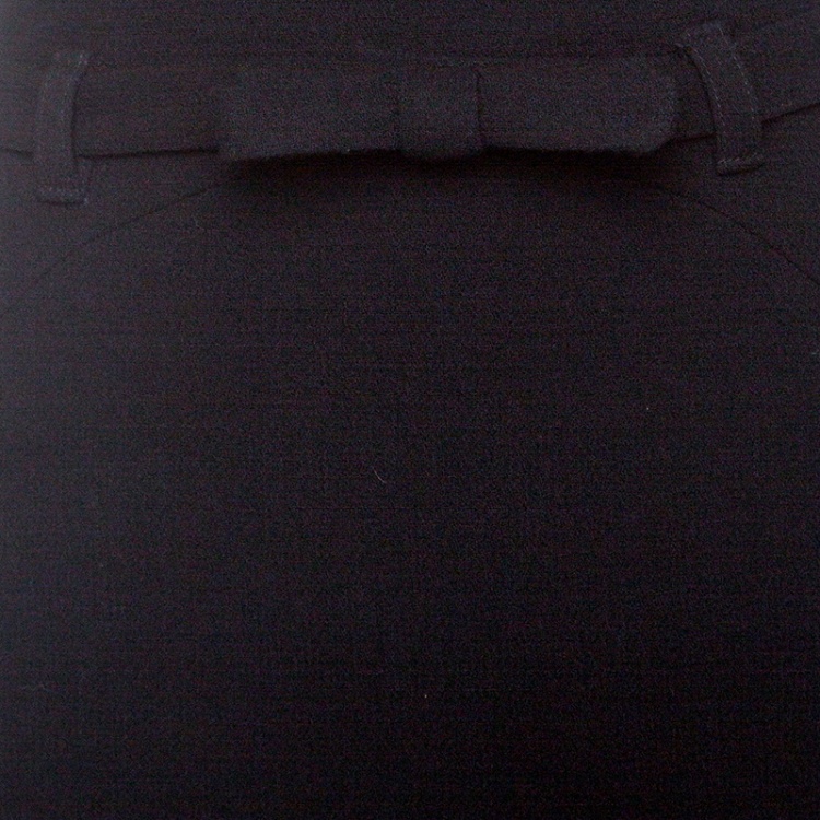 Pre Owned Class by Roberto Cavalli Black Wool Bow Detail Belted Pencil Skirt M